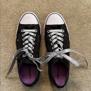 Converse Women's Black Sequin Sneakers